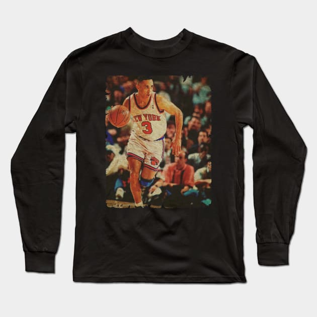 John Starks - One of The 90's Knicks OG's Long Sleeve T-Shirt by Wendyshopart